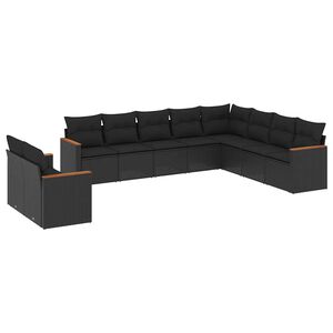 vidaXL Garden Sofa Set | Black