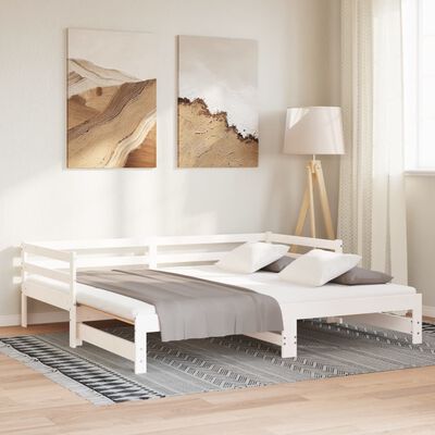 vidaXL Pull-out Day Bed without Mattress White 2x(90x200) cm