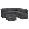 vidaXL 6 Piece Garden Pallet Lounge Set with Cushions Solid Pinewood