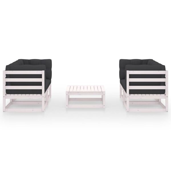 vidaXL 5 Piece Garden Lounge Set with Cushions Solid Pinewood