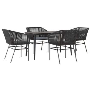 vidaXL Garden Dining Set | Black, Dark Grey