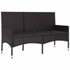 vidaXL 4 Piece Garden Lounge Set with Cushions Black Poly Rattan