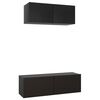 vidaXL 2 Piece TV Cabinet Set Black Engineered Wood