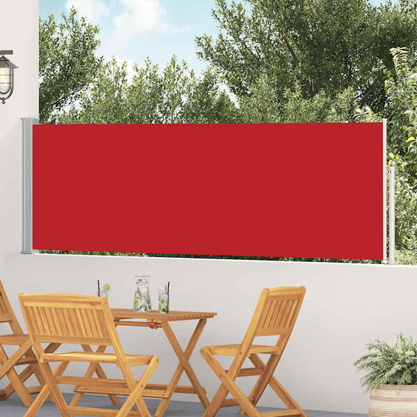 vidaXL Patio Retractable Side Awning 100x500 cm Red
