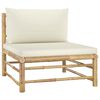 vidaXL 7 Piece Garden Lounge Set with Cream White Cushions Bamboo