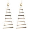 vidaXL Hanging Christmas Trees with Top Stars 2 pcs 42x90 cm Natural