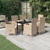 vidaXL 7 Piece Garden Dining Set with Cushions Beige