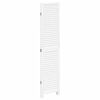 vidaXL Room Divider&nbsp;4 Panels White Solid Wood Paulownia