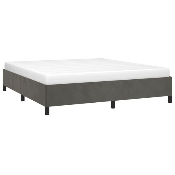 vidaXL Bed Frame without Mattress Dark Grey 180x200 cm Super King Velvet
