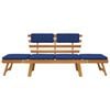 vidaXL Garden Bench with Cushions 2-in-1 190 cm Solid Acacia Wood