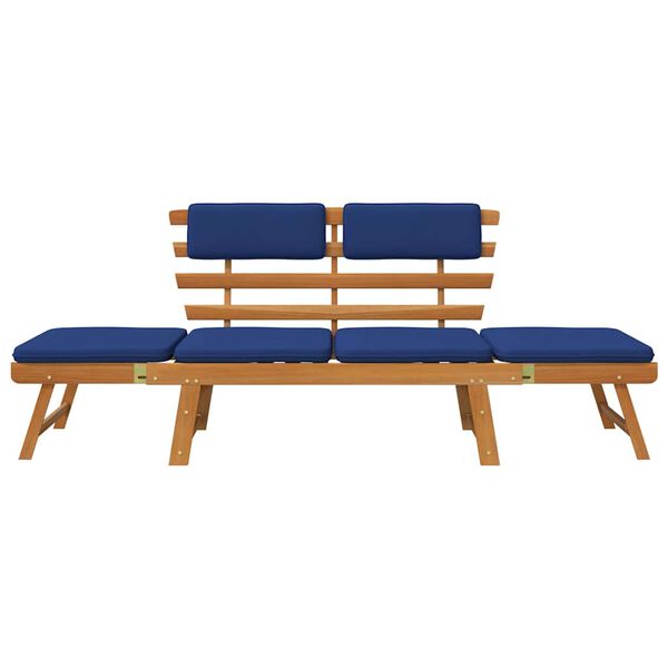 vidaXL Garden Bench with Cushions 2-in-1 190 cm Solid Acacia Wood