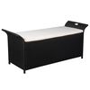 vidaXL Storage Bench with Cushion 138 cm Poly Rattan Black