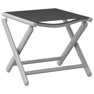 vidaXL Footrest | Black and Silver | Aluminium, Textilene | Compact | Foldable