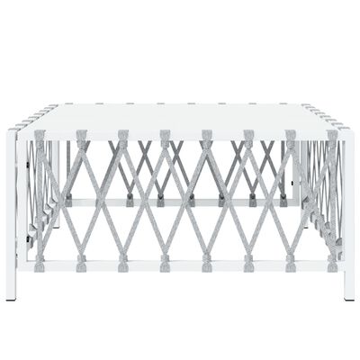 vidaXL Garden Table White 70x70x34 cm Woven Fabric