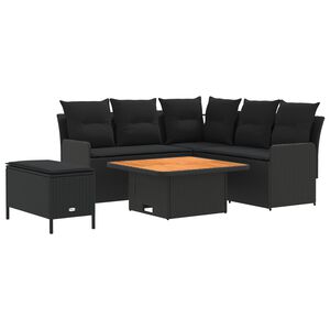 vidaXL Furniture Sets with Pillow 5 pcs Black PE Rattan