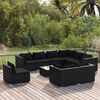 vidaXL 10 Piece Garden Lounge Set with Cushions Poly Rattan Black