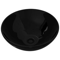 Ceramic Bathroom Sink Basin Black Round