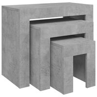 vidaXL Nesting Coffee Tables 3 pcs Concrete Grey Engineered Wood