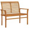 vidaXL Garden Bench Red Check Pattern Cushion 112 cm Solid Teak Wood