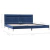 vidaXL Bed Frame with LED without Mattress Blue Fabric 150x200 cm King Size
