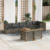 vidaXL 9 Piece Garden Sofa Set with Cushions Grey Poly Rattan