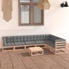 vidaXL 8 Piece Garden Lounge Set with Cushions Solid Pinewood