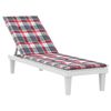vidaXL Deck Chair Cushion Red Check Pattern (75+105)x50x4 cm