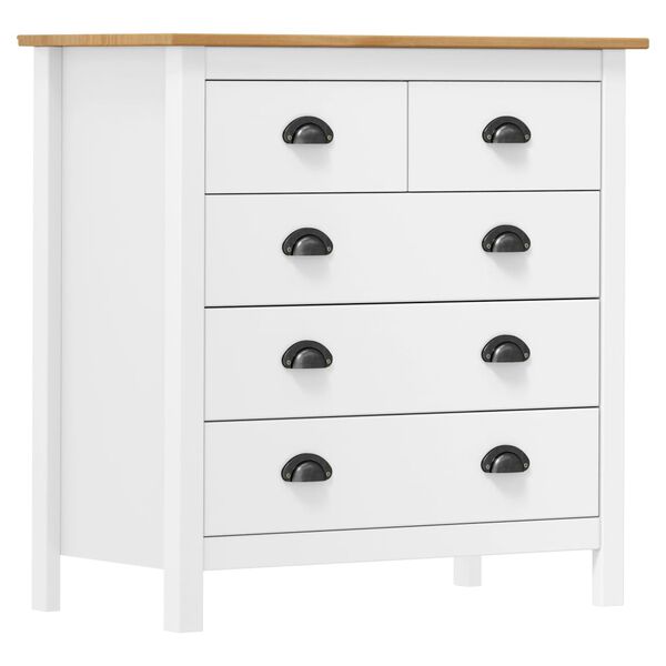 vidaXL Sideboard Hill White 79x40x80 cm Solid Pine Wood
