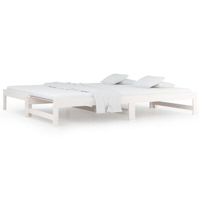 vidaXL Pull-out Day Bed without Mattress White 2x(90x200) cm