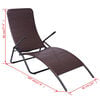 vidaXL Folding Sun Lounger Poly Rattan Brown