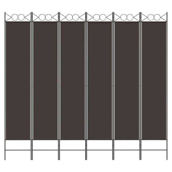 vidaXL 6-Panel Room Divider Brown 240x220 cm Fabric