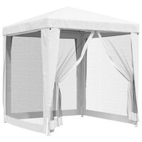 vidaXL Party Tent with 4 Mesh Sidewalls 2x2 m White