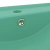 vidaXL Luxury Basin with Faucet Hole Matt Light Green 60x46 cm Ceramic