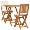 vidaXL Bistro Set with Cushion 3 pcs Oil Natural Solid Acacia Wood