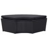 vidaXL Outdoor Lounge Bed with Canopy Poly Rattan Black
