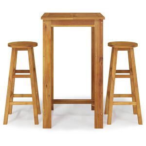vidaXL 3 Piece Garden Bar Set Solid Wood  Acacia