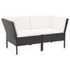 vidaXL 6 Piece Garden Lounge Set with Cushions Poly Rattan Black