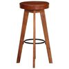 vidaXL Bar Chairs 2 pcs Real Leather and Solid Acacia Wood