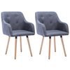 vidaXL Dining Chairs 2 pcs Dark Grey Fabric