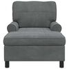 vidaXL Chaise Lounge with Cushion Dark Grey 91 x 157 x 91 cm Velvet