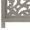 vidaXL Hand carved 3-Panel Room Divider Grey 120x165 cm Solid Mango Wood