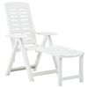 vidaXL Sunlounger | White | Plastic | Medium | Foldable | Folding Lounger