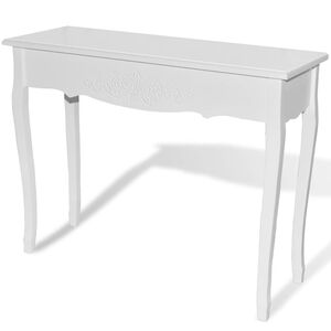 vidaXL Console Table | White | MDF and Pinewood | Compact | Stylish Design