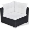 vidaXL 10 Piece Garden Lounge Set with Cushions Poly Rattan Black