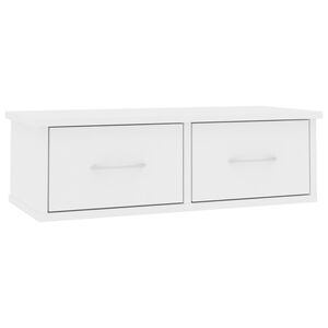 vidaXL Drawer Shelf | White | Engineered wood | Compact | Wall mounting