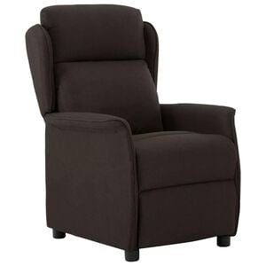 vidaXL Recliner Chair Dark Brown Polyester