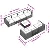 vidaXL 8 Piece Garden Lounge Set with Cushions Poly Rattan Brown