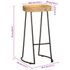 vidaXL Bar Stools 2 pcs Solid Mango Wood