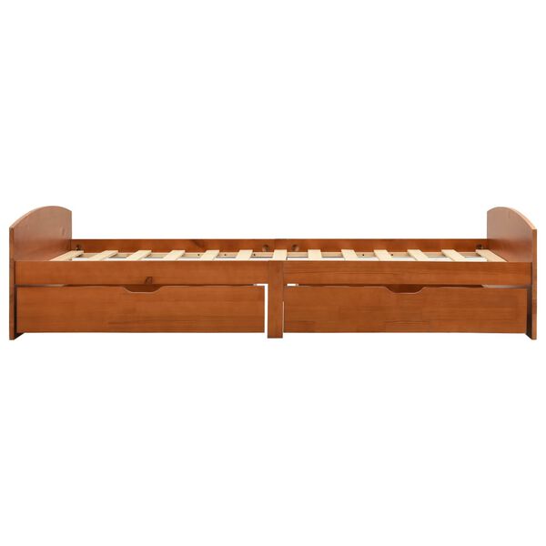 vidaXL Bed Frame with 2 Drawers without Mattress Honey Brown 90x200 cm