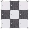 vidaXL Storage Cube Organiser with 9 Compartments Black and White